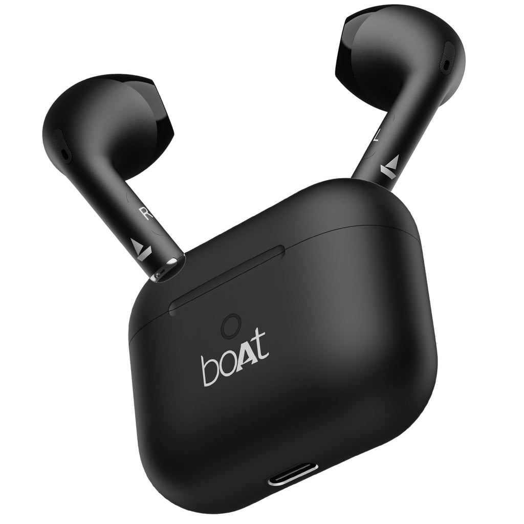 Boat Airdopes Joy, 35Hrs Battery, Fast Charge, IWP Tech, Low Latency, 2Mic ENx, Type-C Port, v5.3 Bluetooth Earbuds, TWS Ear Buds Wireless Earphones with mic