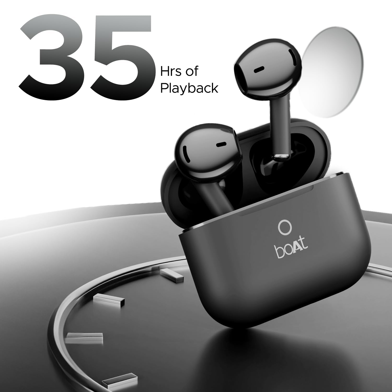 Boat Airdopes Joy, 35Hrs Battery, Fast Charge, IWP Tech, Low Latency, 2Mic ENx, Type-C Port, v5.3 Bluetooth Earbuds, TWS Ear Buds Wireless Earphones with mic