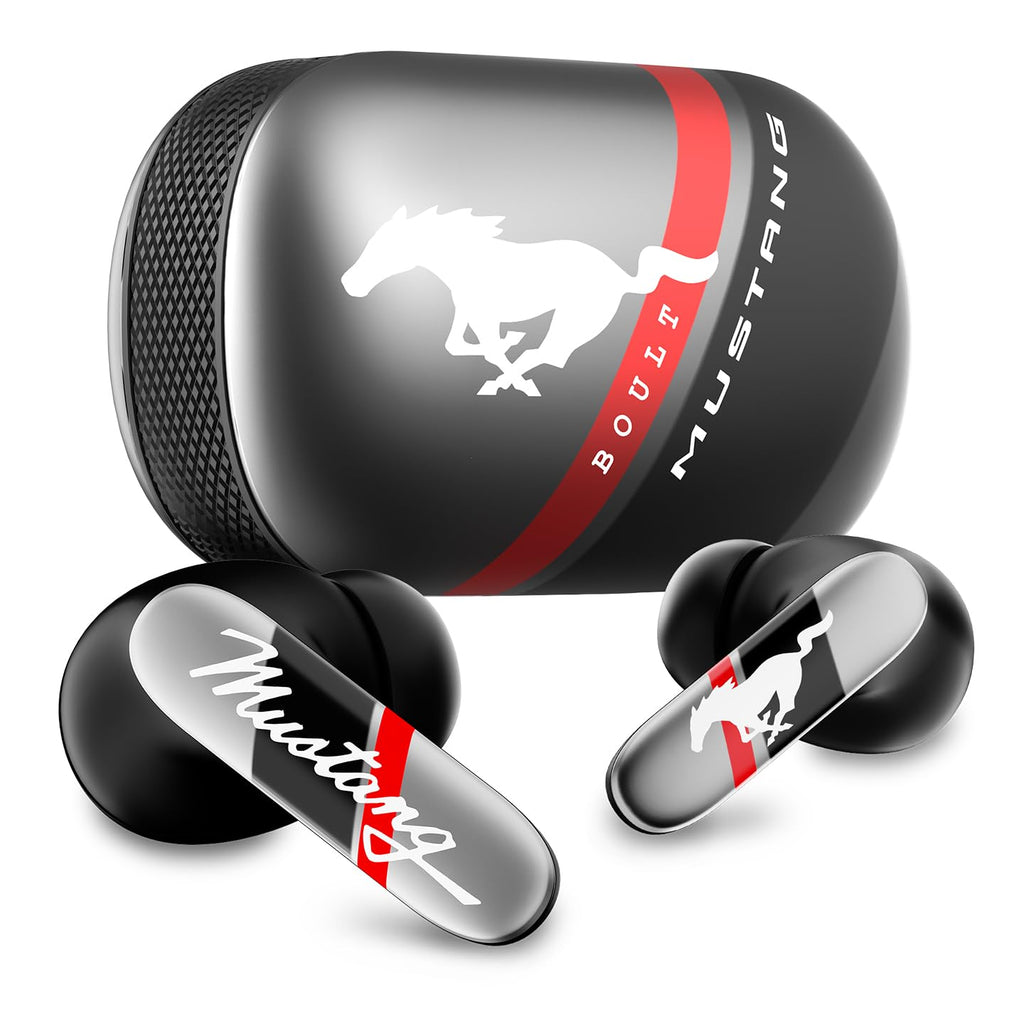 GOBOULT x Mustang Torq Wireless in Ear Earbuds with 60H Playtime, App Support, Quad Mic ENC, 45ms Low Latency, 13mm Driver, Breathing LEDs, Made in India Ear Buds Wireless