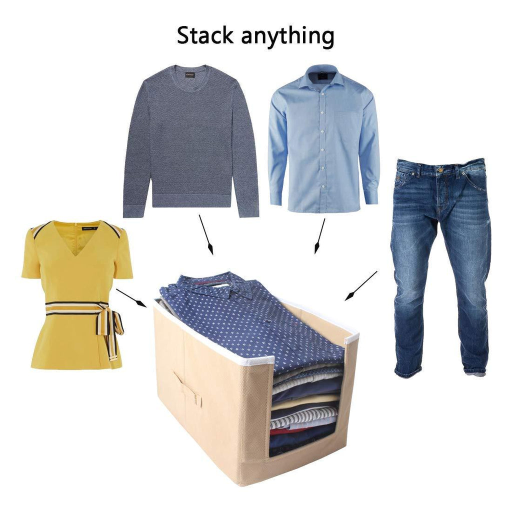 Closet Organizer-Foldable Shirts and Clothing Organizer Stackers(Pack of 3)
