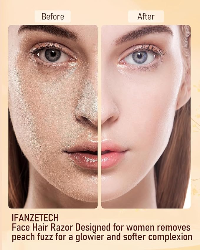 2-in-1 Eyebrow Trimmer for Women - Facial Hair Remover Machine For Women - Face,Upper Lips,Cheek, Chin and Nose Hair Remover, USB RECHARGEABLE Epilator With Ring Light (White)