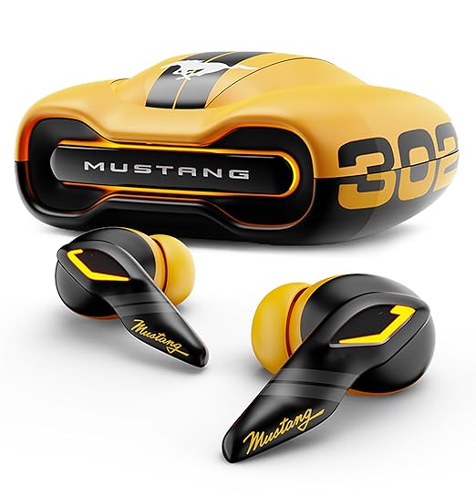 GOBOULT x Mustang Torq Wireless in Ear Earbuds with 60H Playtime, App Support, Quad Mic ENC, 45ms Low Latency, 13mm Driver, Breathing LEDs, Made in India Ear Buds Wireless